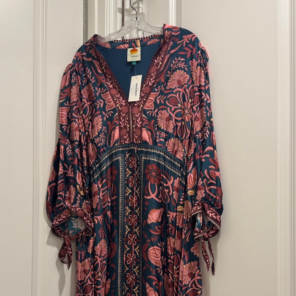 FARM Rio Floral Maxi Dress - Pink and Blue